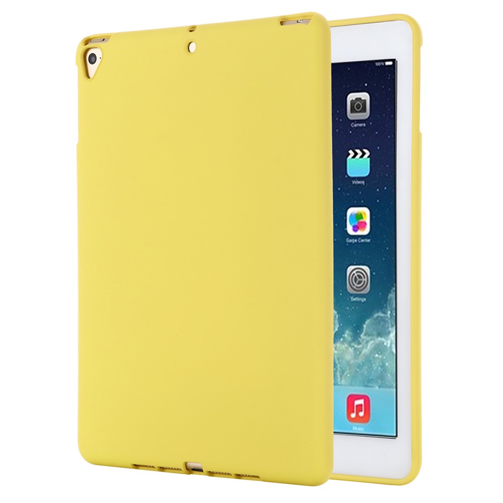 For iPad 9.7-inch (2018)/(2017)/iPad 5 Full Body Slim Soft Liquid Silicone Shockproof Protective Case - Yellow