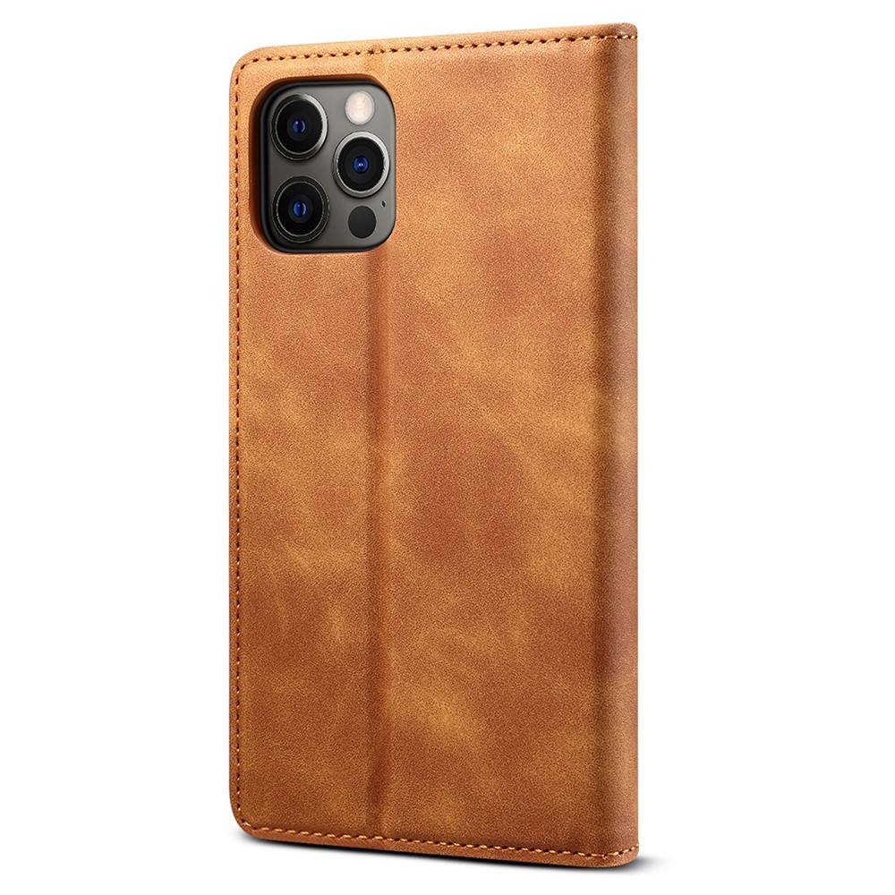 GUSSIM Secure Closing Magnet Shell Skin Feel Protective Cover Case for iPhone 12 Pro Max - Brown-3