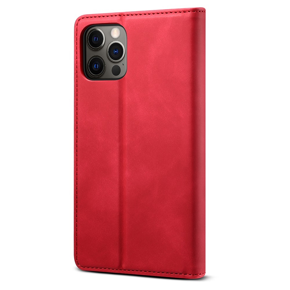 GUSSIM Secure Closing Magnet Shell Skin Feel Protective Cover Case for iPhone 12 Pro Max - Red-3
