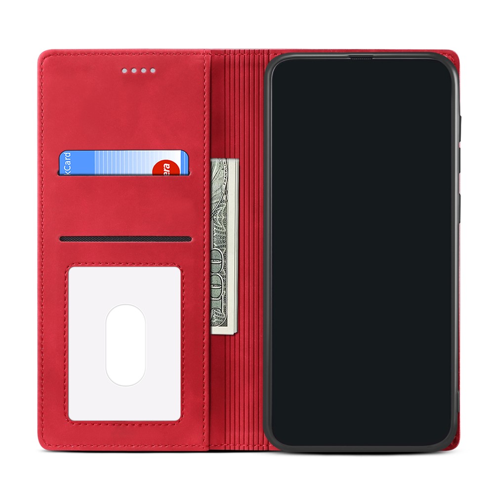 GUSSIM Secure Closing Magnet Shell Skin Feel Protective Cover Case for iPhone 12 Pro Max - Red-4