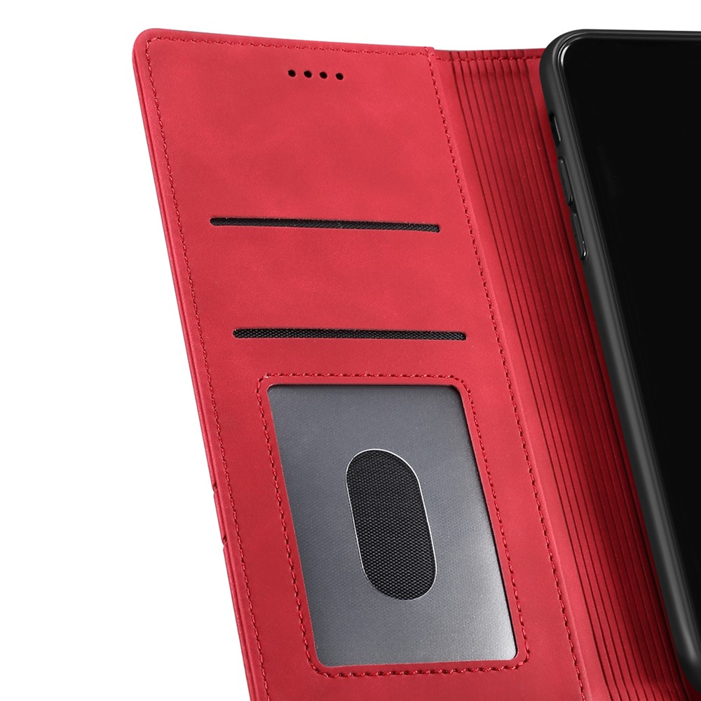 GUSSIM Secure Closing Magnet Shell Skin Feel Protective Cover Case for iPhone 12 Pro Max - Red-5