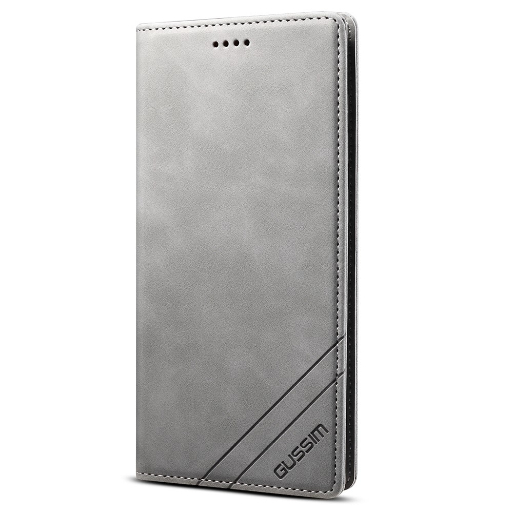GUSSIM Secure Closing Magnet Shell Skin Feel Protective Cover Case for iPhone 12 Pro Max - Grey-2