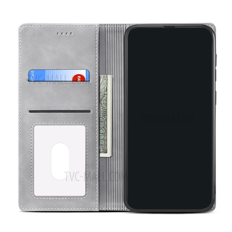 GUSSIM Skin-touch Feeling Auto-absorbed Magnet Case Wallet Design Cover Shell for iPhone 12 Pro/12 6.1 inch - Black-8