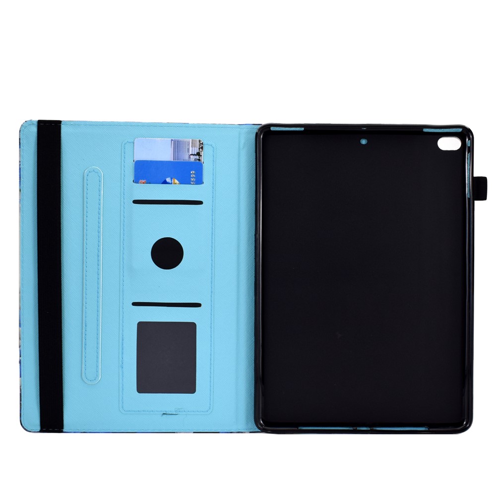 Multi-Angle Viewing Pattern Printing Elastic Band Folio Stand Cover with Cards Holder for iPad AIR / Air 2 / iPad 9.7-inch (2018) / (2017) - Butterfly and Flower-11