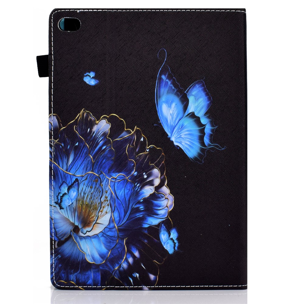 Multi-Angle Viewing Pattern Printing Elastic Band Folio Stand Cover with Cards Holder for iPad AIR / Air 2 / iPad 9.7-inch (2018) / (2017) - Butterfly and Flower-5