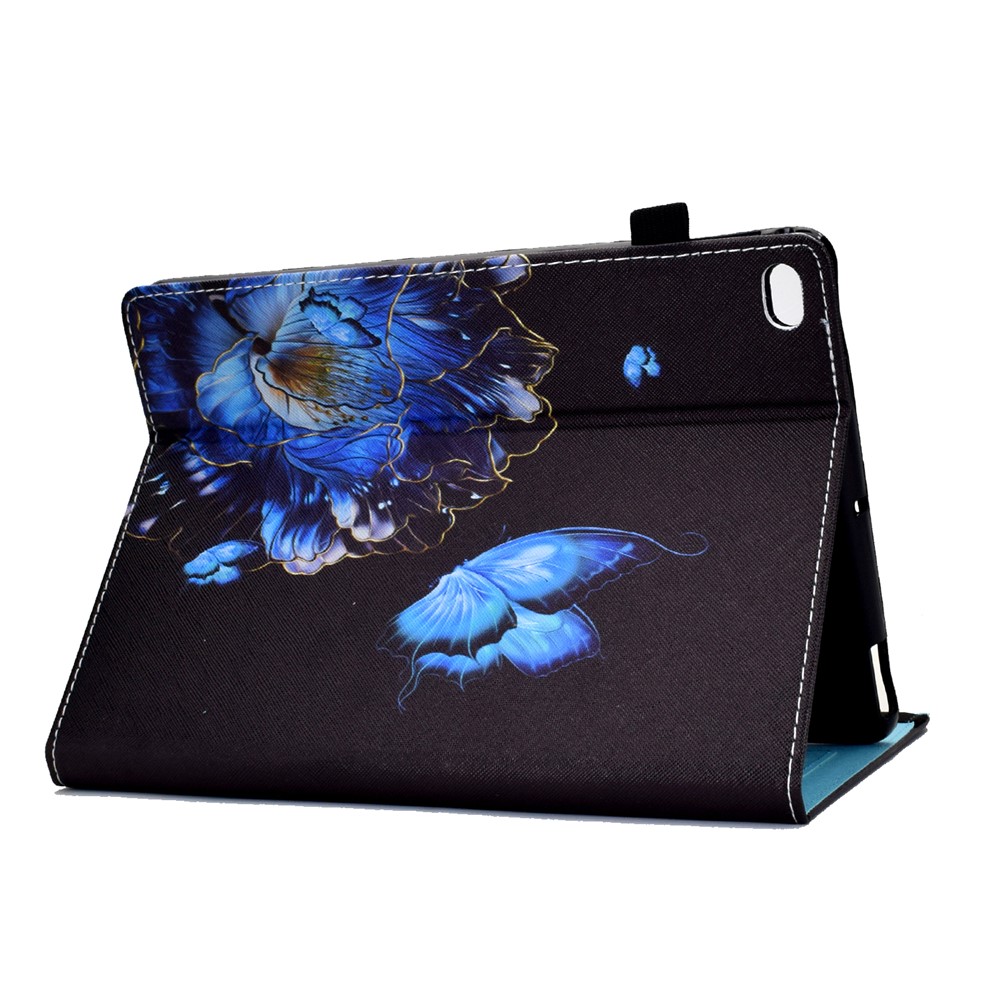 Multi-Angle Viewing Pattern Printing Elastic Band Folio Stand Cover with Cards Holder for iPad AIR / Air 2 / iPad 9.7-inch (2018) / (2017) - Butterfly and Flower-7