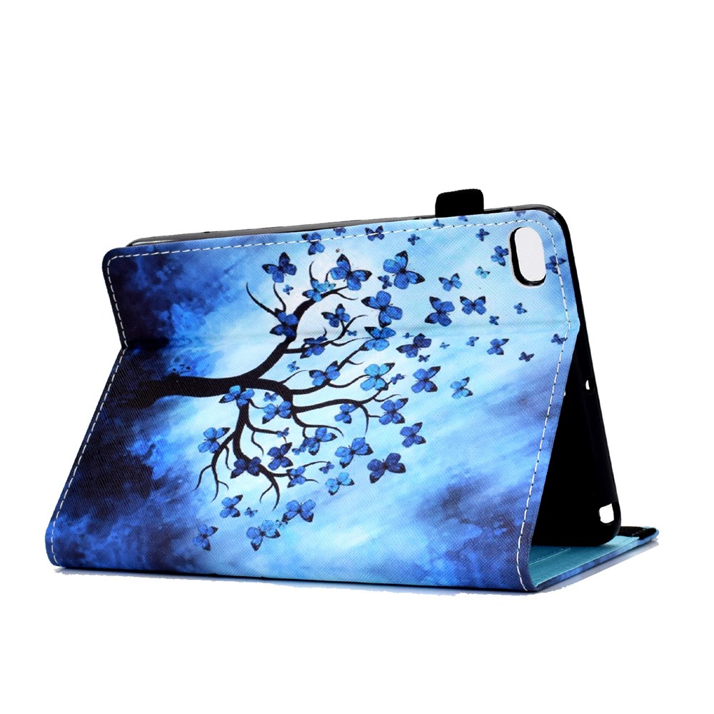 Slim Pattern Printing Elastic Band Closure Adjustable Multi-Angle Viewing Protective Stand PU Leather for iPad mini (2019) 7.9 inch / iPad mini 4 / 3 / 2 / iPad Mini - Butterfly Tree-7