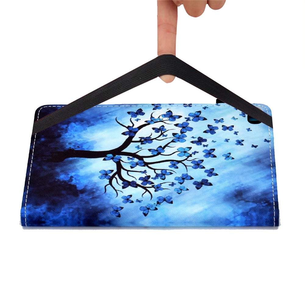 Slim Pattern Printing Elastic Band Closure Adjustable Multi-Angle Viewing Protective Stand PU Leather for iPad mini (2019) 7.9 inch / iPad mini 4 / 3 / 2 / iPad Mini - Butterfly Tree-8