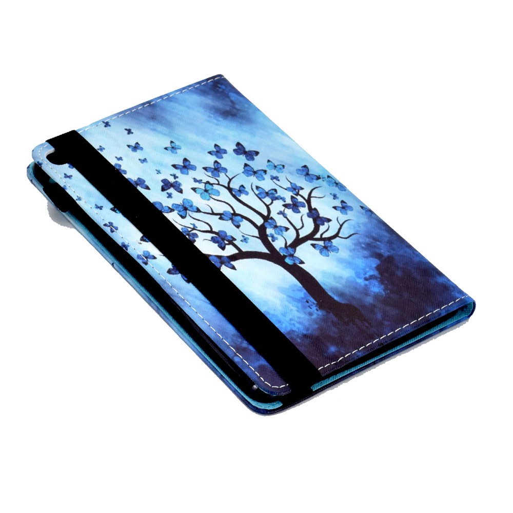 Slim Pattern Printing Elastic Band Closure Adjustable Multi-Angle Viewing Protective Stand PU Leather for iPad mini (2019) 7.9 inch / iPad mini 4 / 3 / 2 / iPad Mini - Butterfly Tree-9