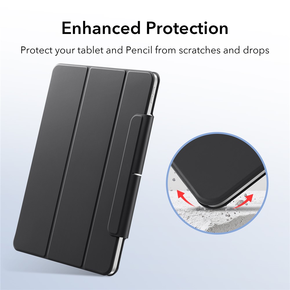ESR Rebound Magnetic Series Tri-fold Stand Leather Case for iPad Pro 12.9-inch (2021)/(2020) - Black-4