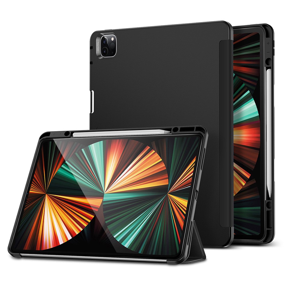 ESR Rebound Pencil Series Slim Smart Case Flexible TPU Back Cover with Pen Slot for iPad Pro 12.9-inch (2021)/(2020) - Black-10