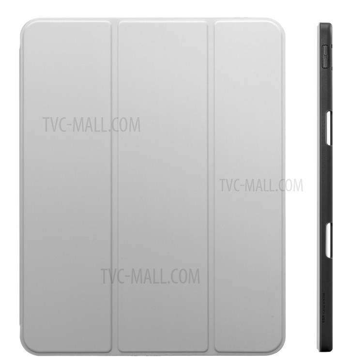 ESR Rebound Pencil Series Slim Smart Case Flexible TPU Back Cover with Pen Slot for iPad Pro 12.9-inch (2021)/(2020) - Grey-10