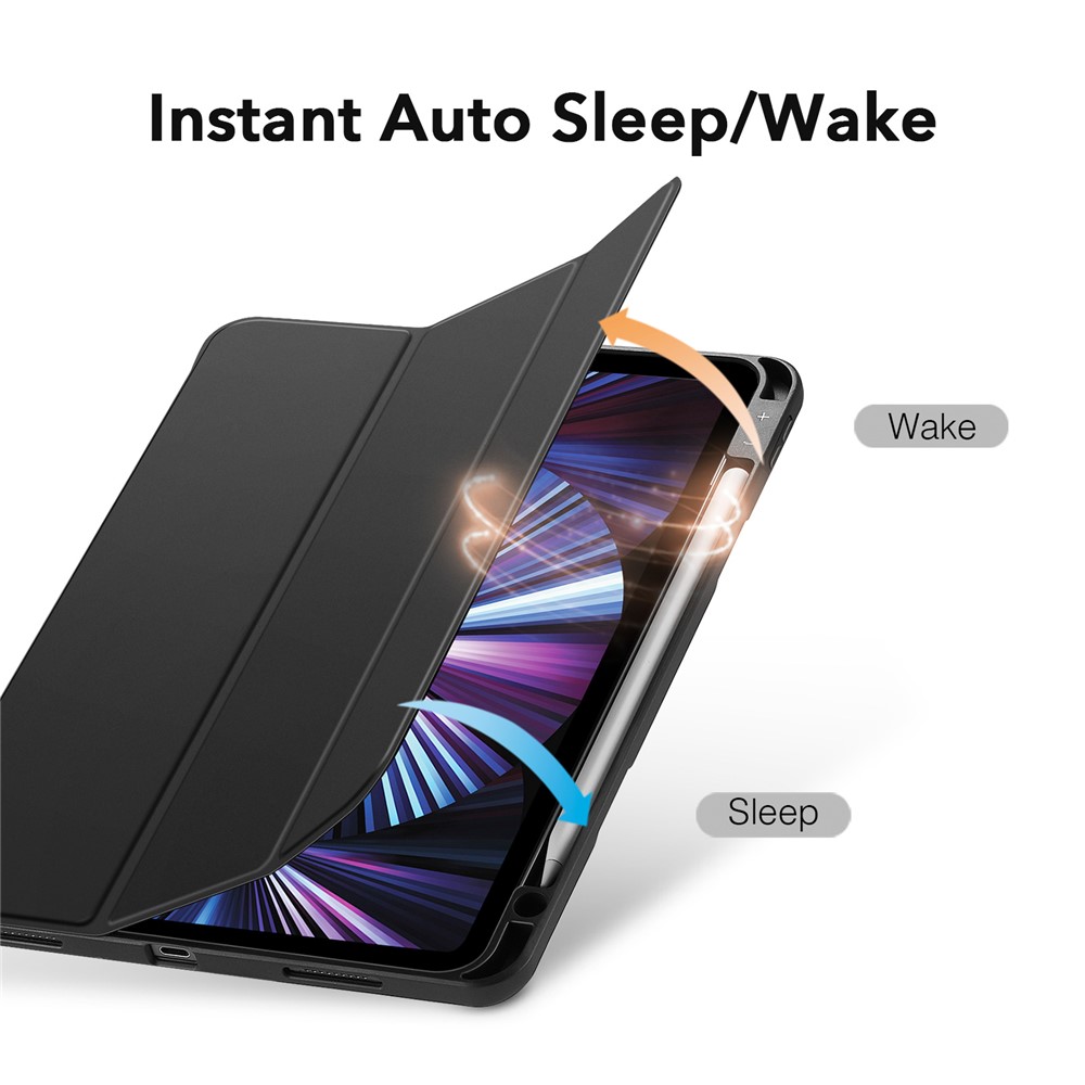 ESR Rebound Pencil Series Flexible TPU Smart Case Back Cover with Pen Slot for iPad Pro 11-inch (2021)/(2020) - Black-5