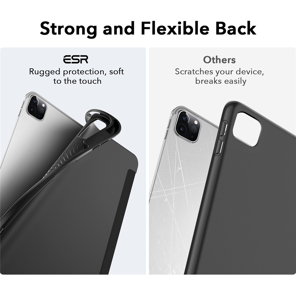 ESR Rebound Pencil Series Flexible TPU Smart Case Back Cover with Pen Slot for iPad Pro 11-inch (2021)/(2020) - Black-7