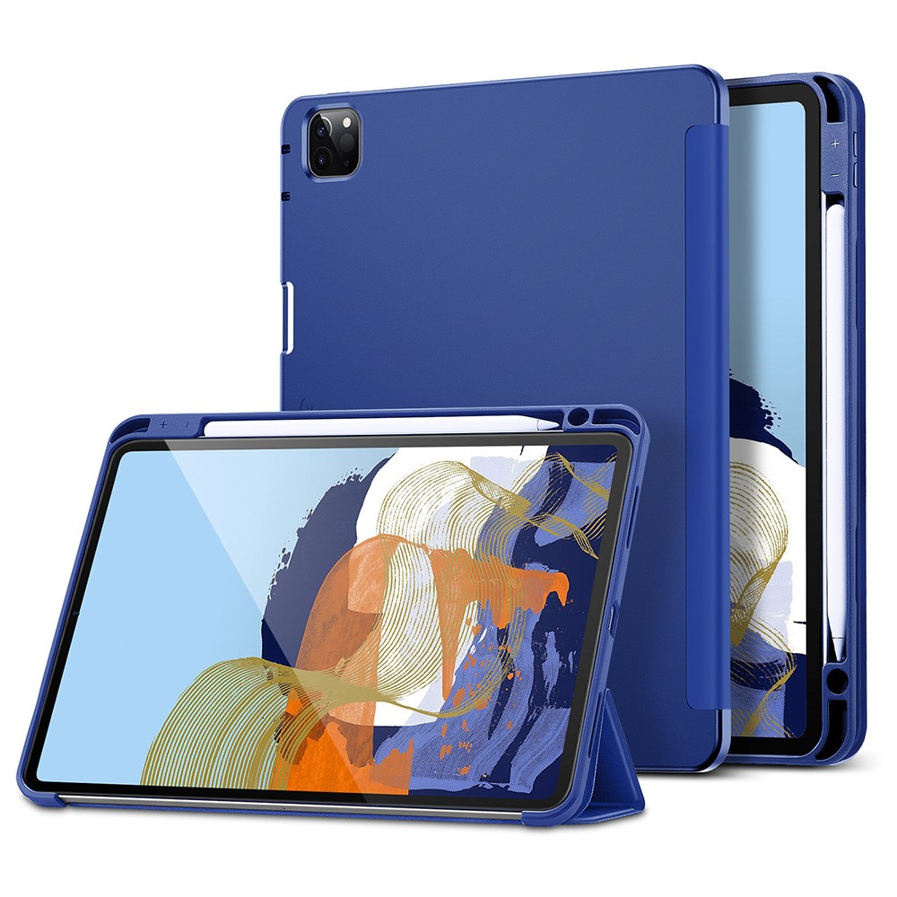 ESR Rebound Pencil Series Flexible TPU Smart Case Back Cover with Pen Slot for iPad Pro 11-inch (2021)/(2020) - Blue-10