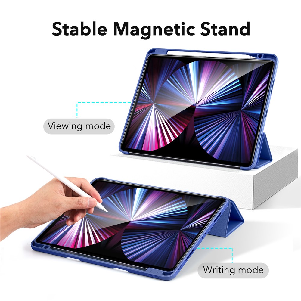 ESR Rebound Pencil Series Flexible TPU Smart Case Back Cover with Pen Slot for iPad Pro 11-inch (2021)/(2020) - Blue-6