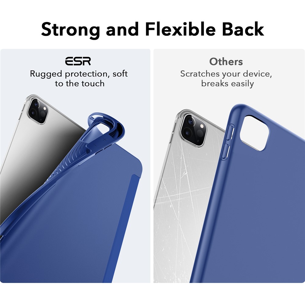 ESR Rebound Pencil Series Flexible TPU Smart Case Back Cover with Pen Slot for iPad Pro 11-inch (2021)/(2020) - Blue-7