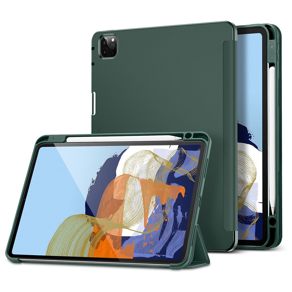 ESR Rebound Pencil Series Flexible TPU Smart Case Back Cover with Pen Slot for iPad Pro 11-inch (2021)/(2020) - Green-10