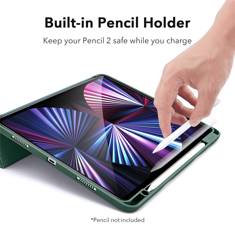 ESR Rebound Pencil Series Flexible TPU Smart Case Back Cover with Pen Slot for iPad Pro 11-inch (2021)/(2020) - Green-3