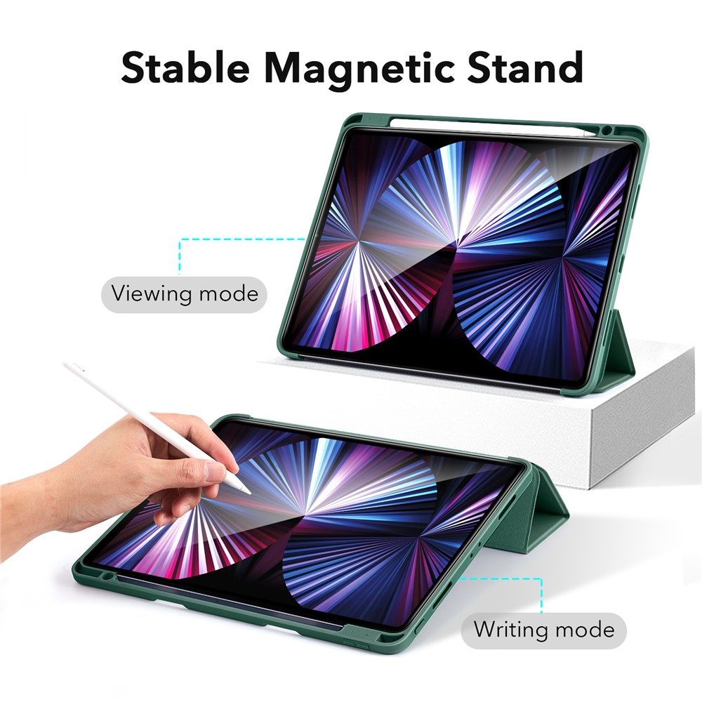 ESR Rebound Pencil Series Flexible TPU Smart Case Back Cover with Pen Slot for iPad Pro 11-inch (2021)/(2020) - Green-6