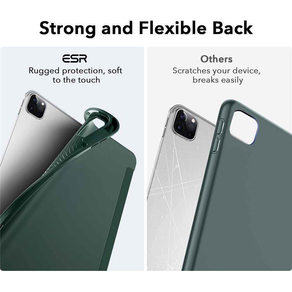 ESR Rebound Pencil Series Flexible TPU Smart Case Back Cover with Pen Slot for iPad Pro 11-inch (2021)/(2020) - Green-7