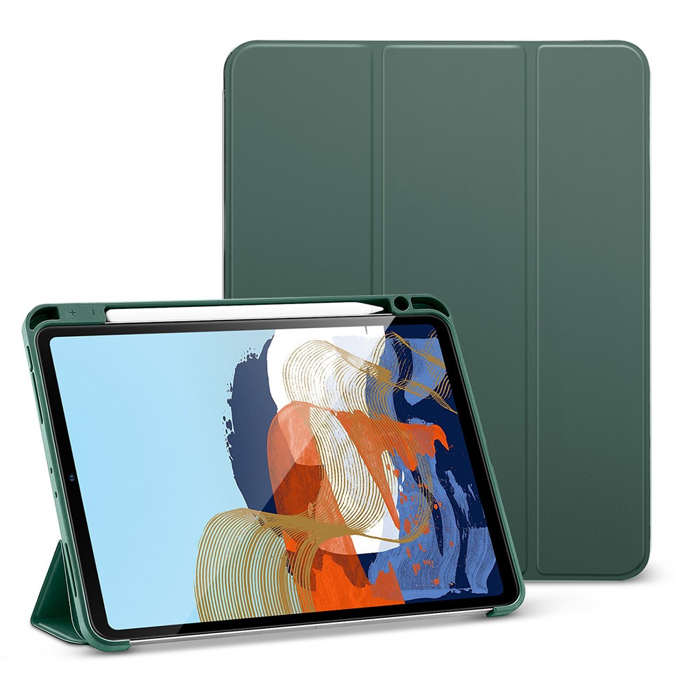 ESR Rebound Pencil Series Flexible TPU Smart Case Back Cover with Pen Slot for iPad Pro 11-inch (2021)/(2020) - Green-9