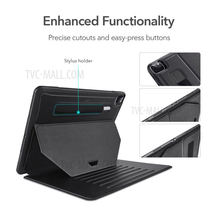 ESR Sentry Multi-angle Stand Rugged Protection Case with Pen Slot for iPad Pro 12.9-inch (2021) - Black-5