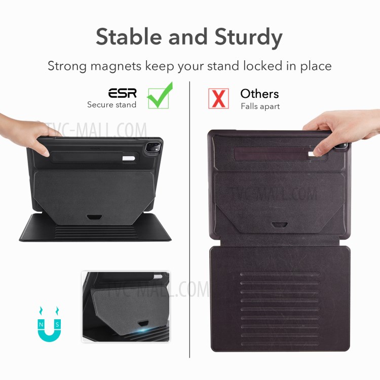 ESR Sentry Multi-angle Stand Rugged Protection Case with Pen Slot for iPad Pro 12.9-inch (2021) - Black-6