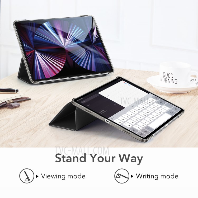 ESR Yippee Tri-fold Series Leather Stand Case with HD Tempered Glass for iPad Pro 11-inch (2021) - Black-4