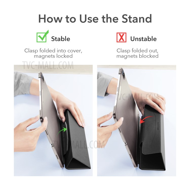 ESR Yippee Tri-fold Series Leather Stand Case with HD Tempered Glass for iPad Pro 11-inch (2021) - Black-9