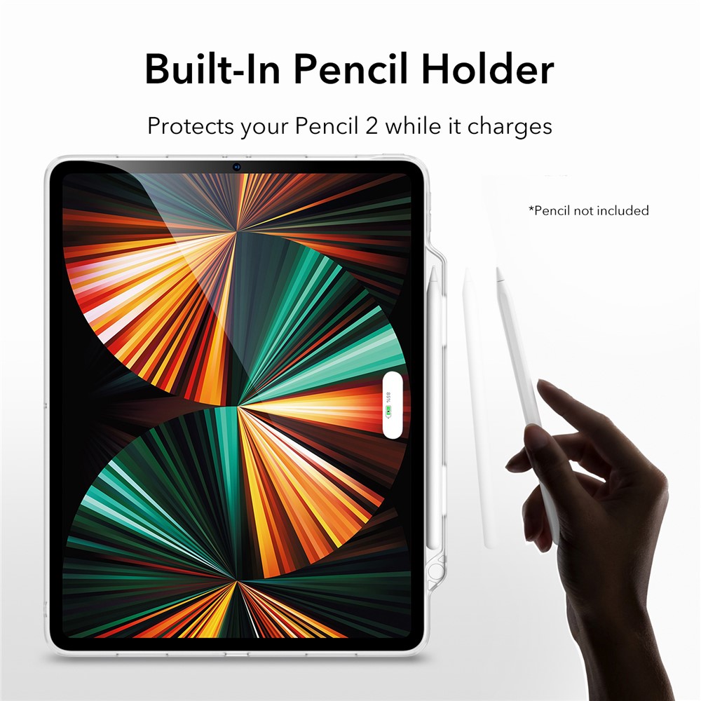 ESR Project Zero Seires Drop-Absorption TPU Bumper Frame Cover Case with Pen Slot for iPad Pro 12.9-inch (2021) - White-4