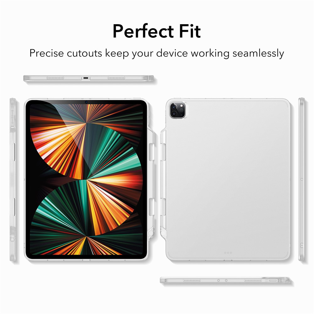 ESR Project Zero Seires Drop-Absorption TPU Bumper Frame Cover Case with Pen Slot for iPad Pro 12.9-inch (2021) - White-5