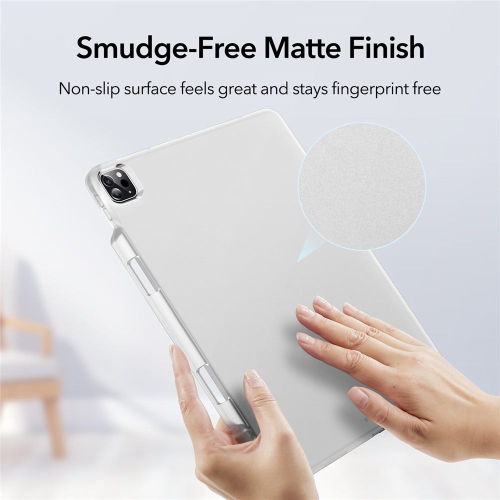 ESR Project Zero Seires Drop-Absorption TPU Bumper Frame Cover Case with Pen Slot for iPad Pro 12.9-inch (2021) - White-7