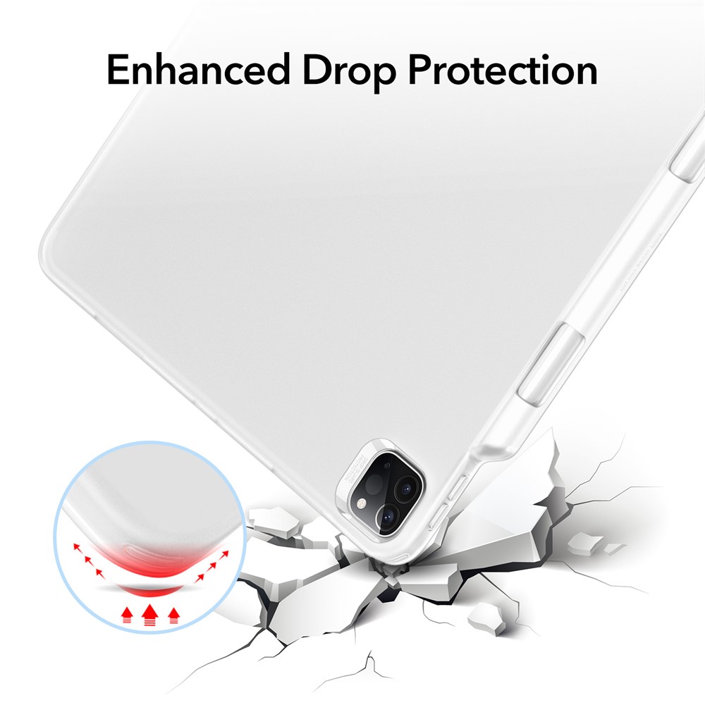 ESR Project Zero Seires Drop-Absorption TPU Bumper Frame Cover Case with Pen Slot for iPad Pro 12.9-inch (2021) - White-8
