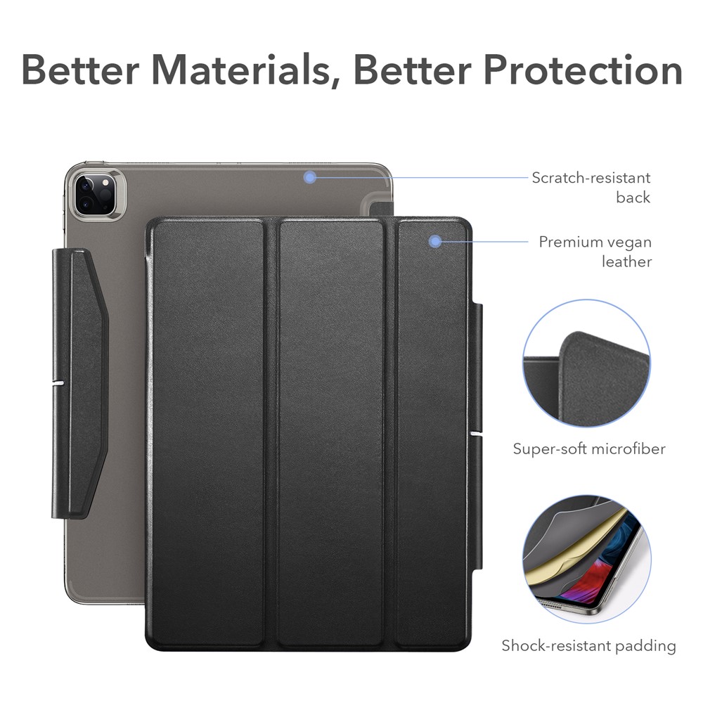 ESR Yippee Series Trifold Convenient Magnetic Attachment Smart Case for iPad Pro 12.9-inch (2021) - Translucent Black-2