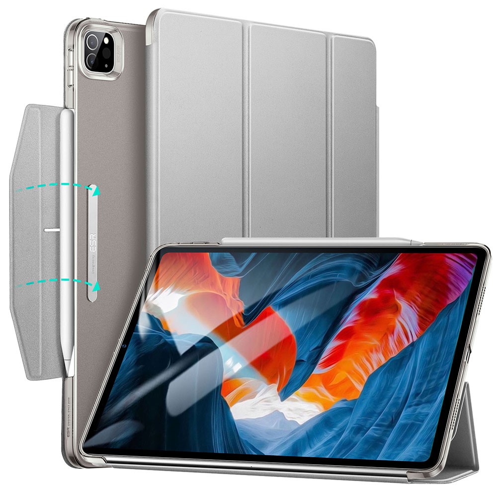 ESR Yippee Series Trifold Convenient Magnetic Attachment Smart Case for iPad Pro 12.9-inch (2022) / (2021) - Milky Way Grey