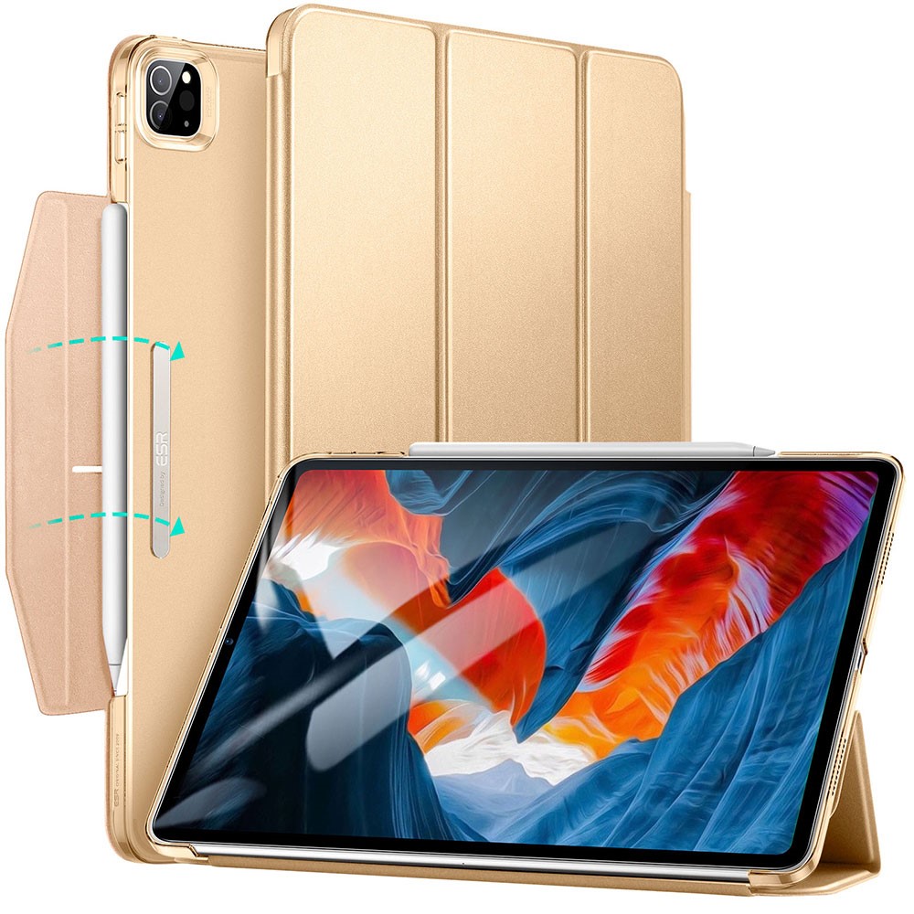 ESR Yippee Series Trifold Convenient Magnetic Attachment Smart Case for iPad Pro 12.9-inch (2022) / (2021) - Khaki