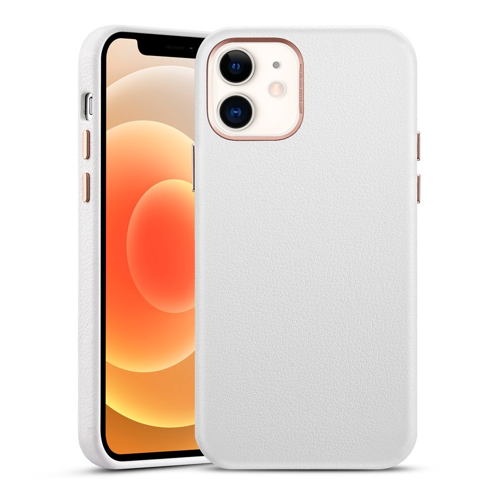 ESR Shockproof Genuine Leather Phone Case Protector for iPhone 12 mini - White