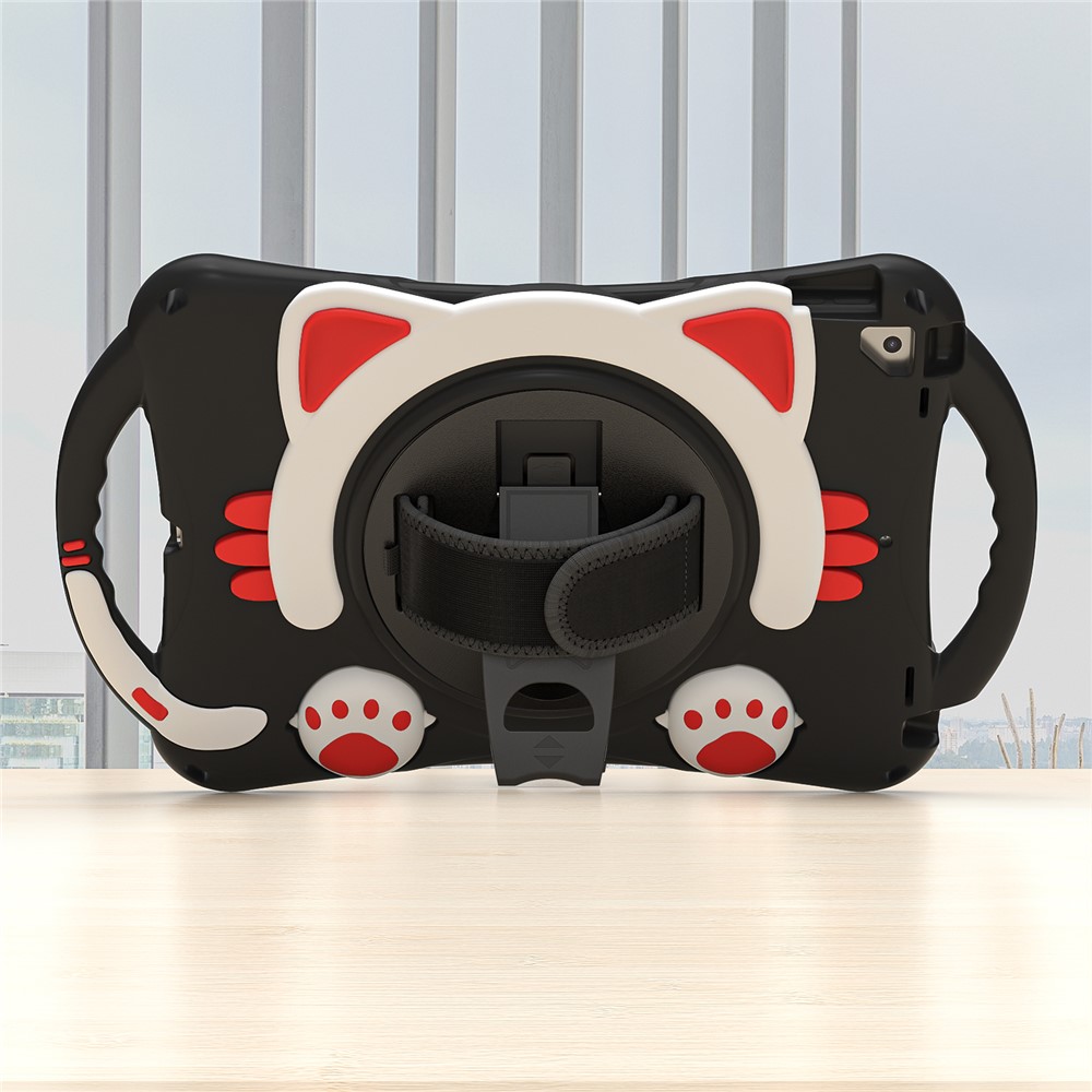 360 Degree Rotary Kickstand Hybrid Cover with Grip Handle for iPad Pro 10.5-inch (2017)/Air 10.5 inch (2019)/10.2 (2020)/10.2 (2019) - Black/Red-9