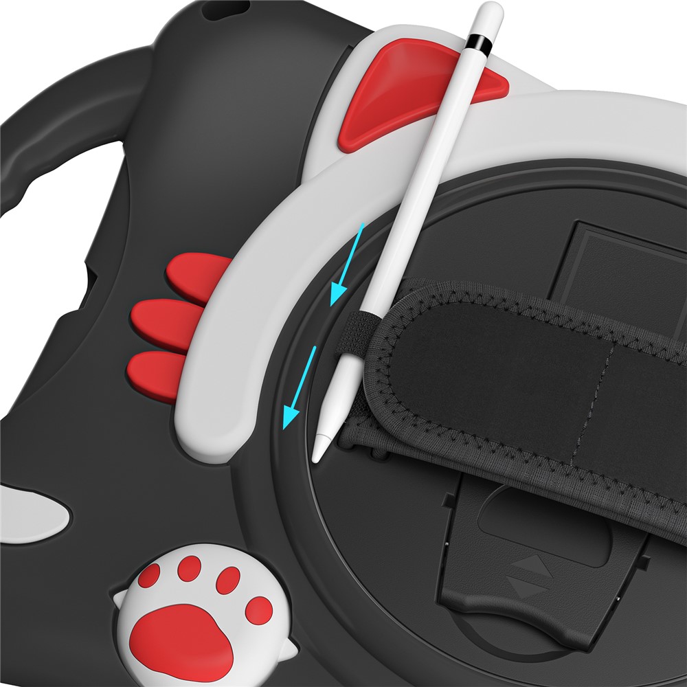 360 Degree Rotary Kickstand Hybrid Cover with Grip Handle for iPad Pro 10.5-inch (2017)/Air 10.5 inch (2019)/10.2 (2020)/10.2 (2019) - Black/Red-7