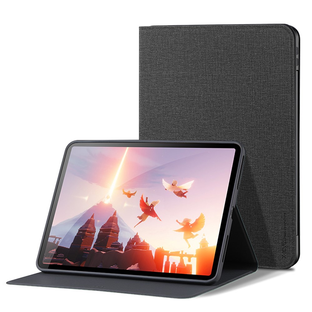 X-LEVEL Canvas Series Cloth Texture Full Protection Leather Tablet Stand Case Cover for iPad Pro 11-inch (2022) /  (2021) / (2020) / (2018) - Black