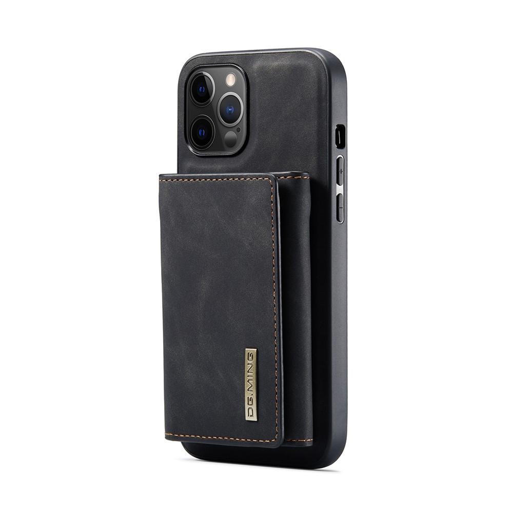 DG.MING M1 Series PU Leather Kickstand Protective Phone Case Shell with Magnetic Tri-fold Wallet for iPhone 12 Pro Max 6.7 inch - Black-15