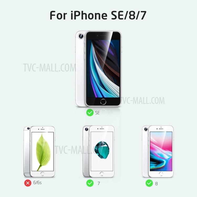 Soft Liquid Silicone Full Coverage Phone Back Case Cover for iPhone 7/8/SE (2nd Generation) - Black-8