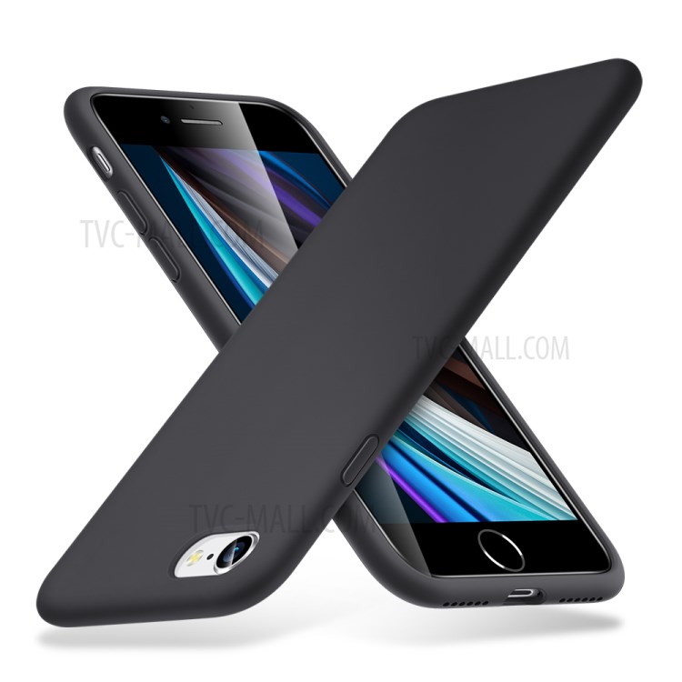 Soft Liquid Silicone Full Coverage Phone Back Case Cover for iPhone 7/8/SE (2nd Generation) - Black-9