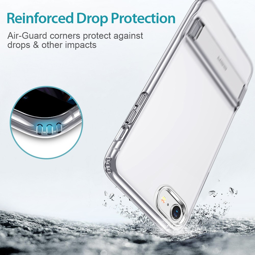 ESR Air Shield Boost Aluminium Alloy Kickstand + Hard PC Back + Flexible TPU Bumper Protective Cover for iPhone 7 4.7 inch/8 4.7 inch/SE (2nd Generation) - Transparent-5