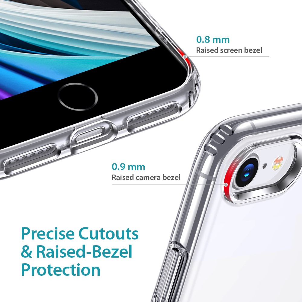ESR Air Shield Boost Aluminium Alloy Kickstand + Hard PC Back + Flexible TPU Bumper Protective Cover for iPhone 7 4.7 inch/8 4.7 inch/SE (2nd Generation) - Transparent-6