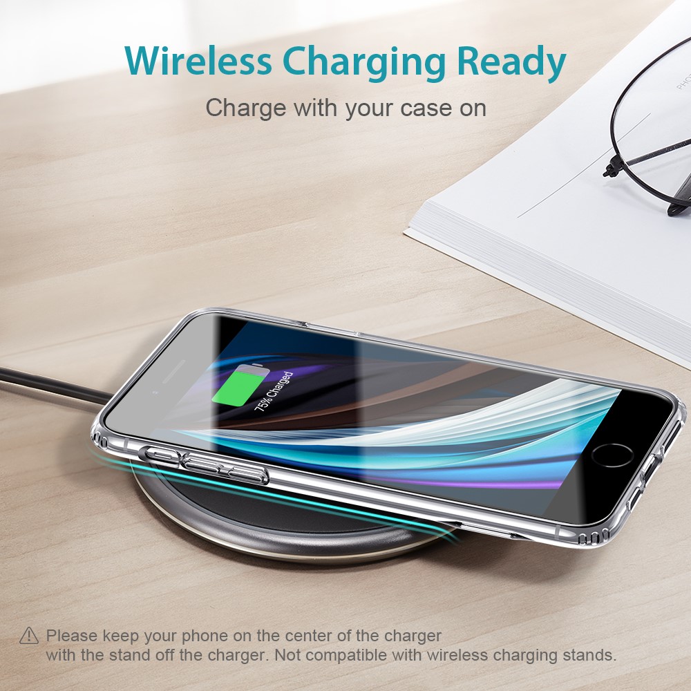 ESR Air Shield Boost Aluminium Alloy Kickstand + Hard PC Back + Flexible TPU Bumper Protective Cover for iPhone 7 4.7 inch/8 4.7 inch/SE (2nd Generation) - Transparent-8