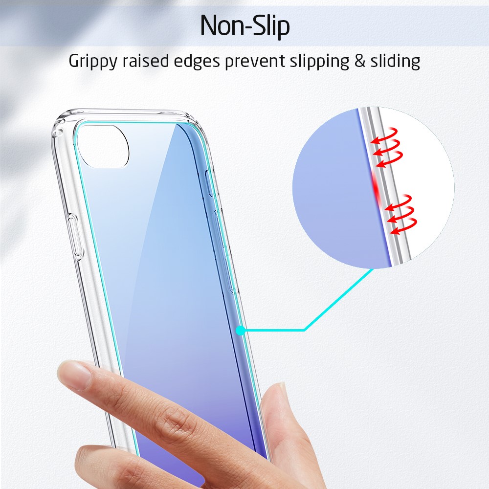 ESR Ice Shield Series 9H Temperiertes Glas + Weiches TPU -rahmen -telefon -hülle Für Iphone 7 4,7 Zoll/8 4,7 Zoll/se (2020)/SE (2022) - Blau Lila-7