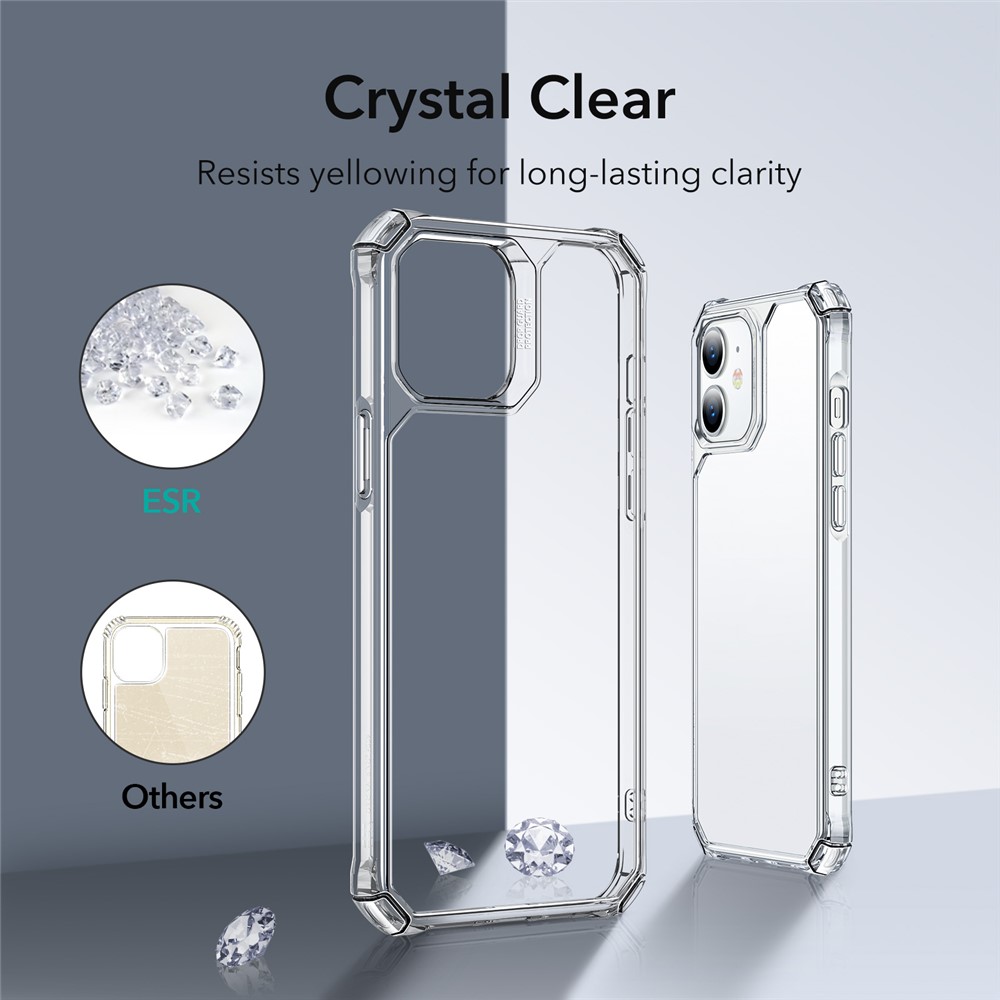 ESR Air Armor Series Clear Case Scratch-Resistant Shock-Absorbent Hard PC Back + Soft TPU Frame Case for iPhone 12 mini 5.4 inch - Clear-7