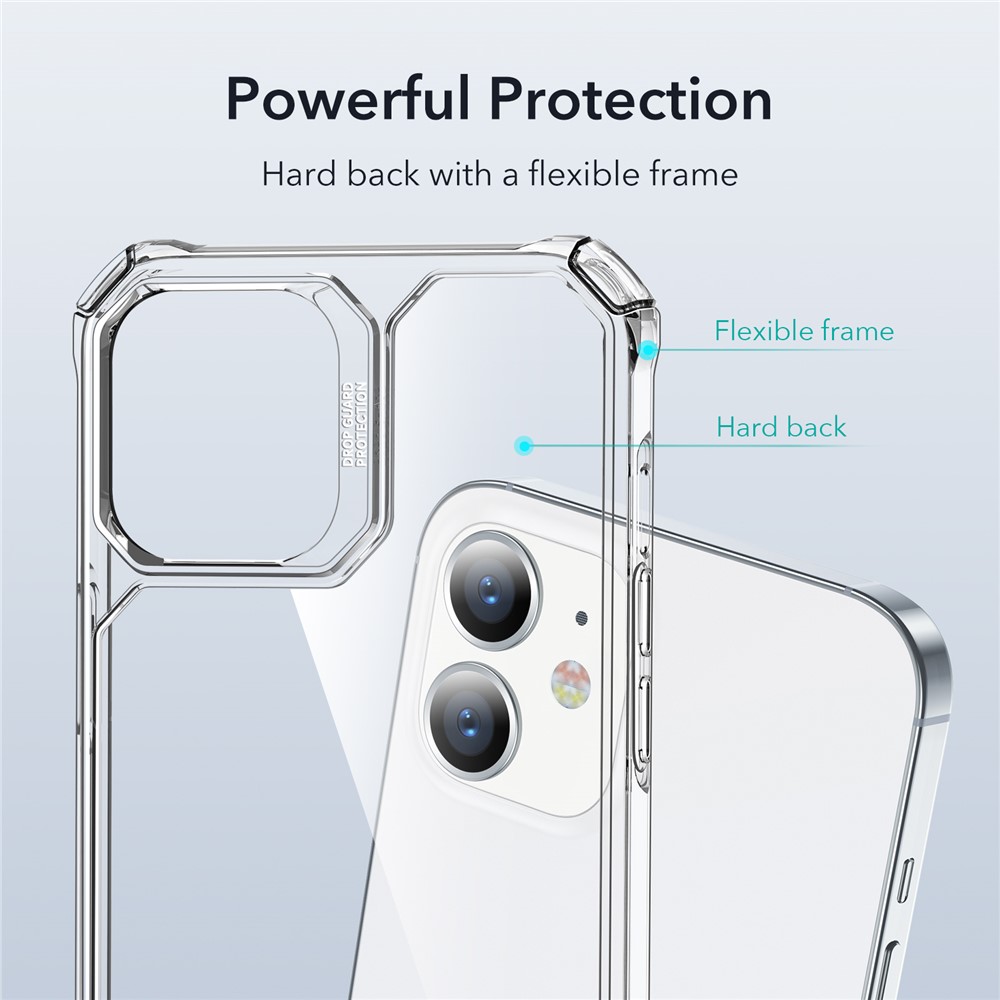 ESR Air Armor Series Clear Case Scratch-Resistant Shock-Absorbent Hard PC Back + Soft TPU Frame Case for iPhone 12 mini 5.4 inch - Clear-8